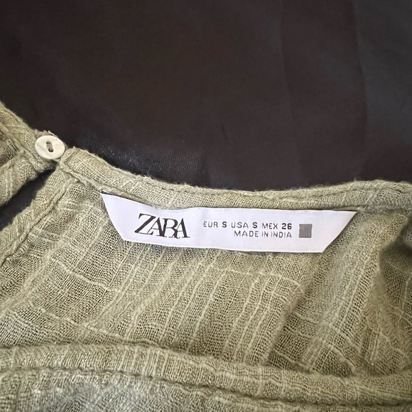 Zara - Green Ruffle Mini Dress - Picture 5 of 8